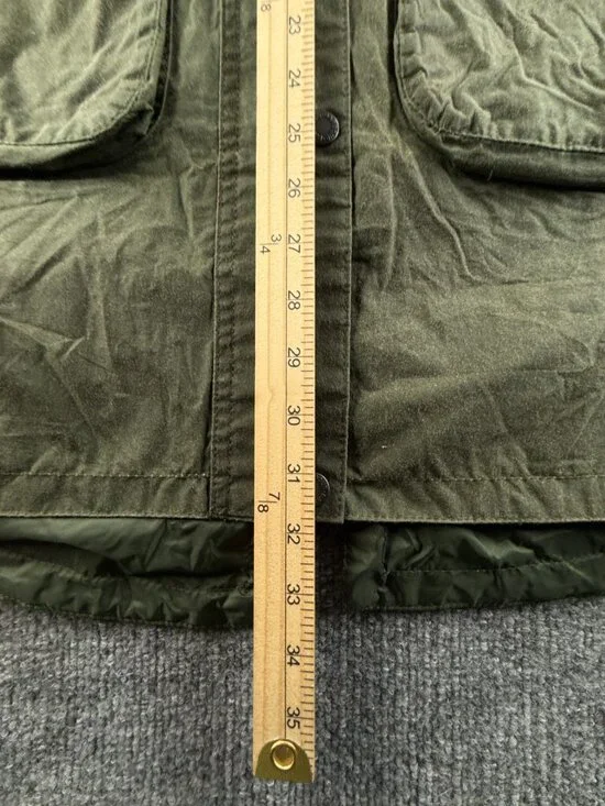 Barbour Updrift Lightweight 4oz Wax Waxed Jacket Women Full Zip Green Hooded 6 - Picture 6 of 16